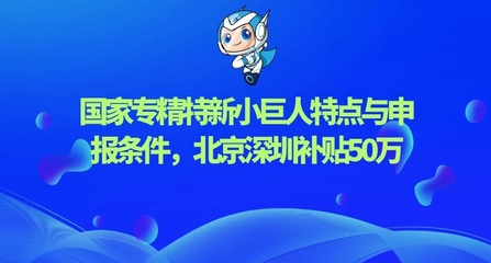 国家专精特新“小巨人”企业申报指南 聚焦网络科技领域，详解政策要点与京深50万补贴